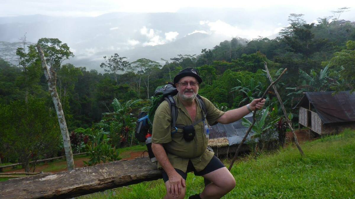 Trekker: Bruce Wright on the Kokoda Track. He has made 14 trips along the World War II supply path since his first visit in 1999.