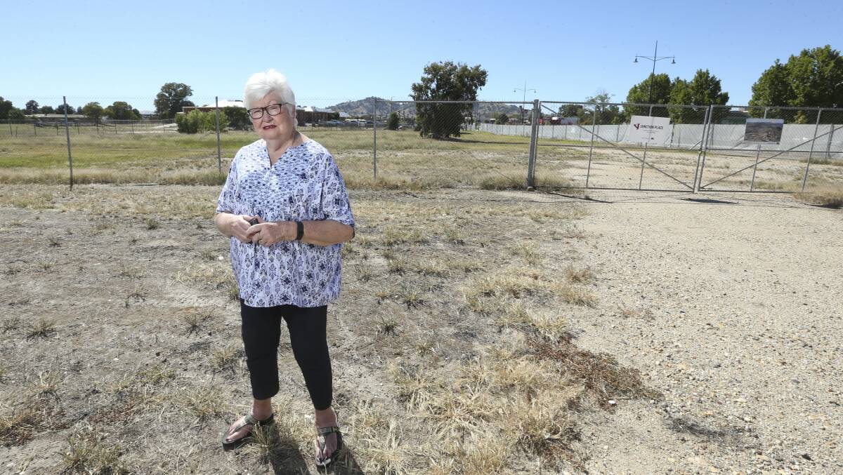 Veteran campaigner: Marie Elliot on the Junction Place land where she would like a Wodonga museum to be established.
