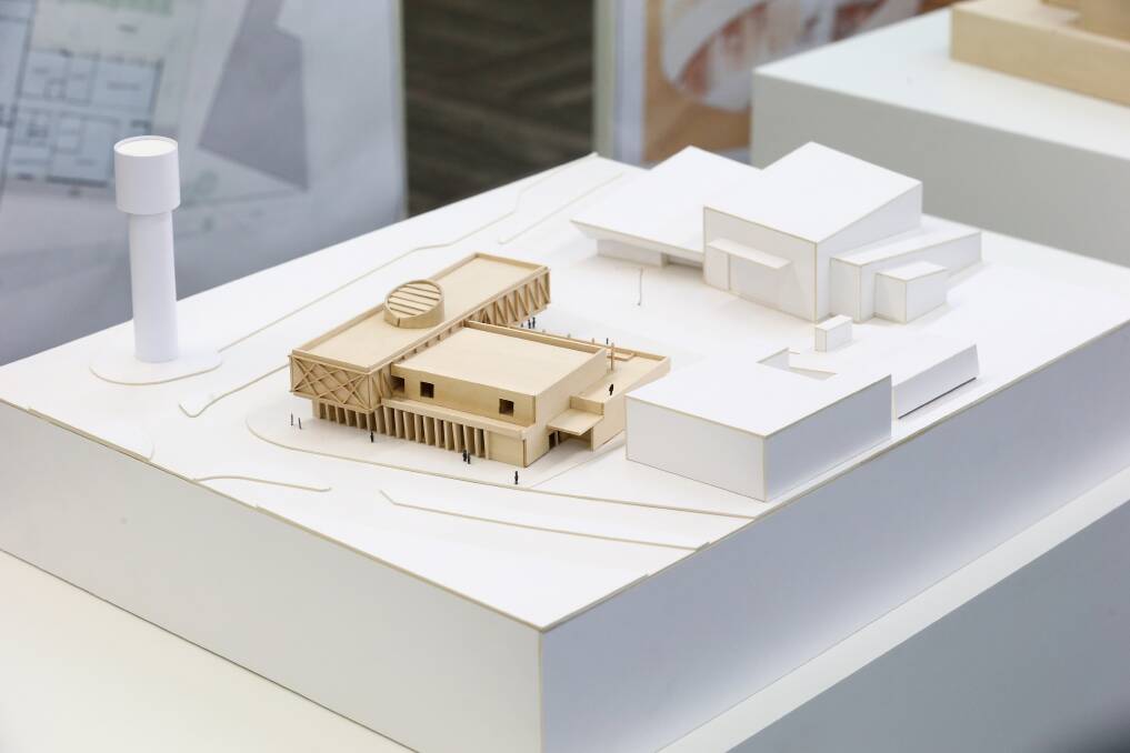 Lilliput version: A model of how the new Wodonga library and gallery building will appear when viewed from its southern side.