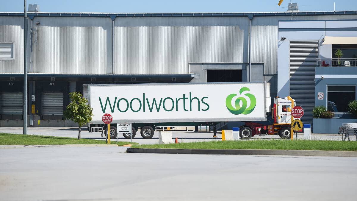 On the rise: Truck movements have increased from the Woolworths hub at Barnawartha North as demand has risen due to the coronavirus pandemic. Picture: MARK JESSER