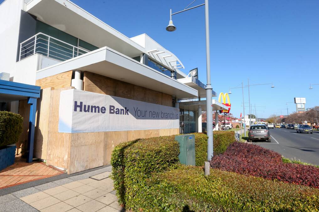 Coming soon: Work has begun to turn this space into Lavington's Hume Bank branch by August. It will replace a Lavington Square site. Picture: TARA TREWHELLA