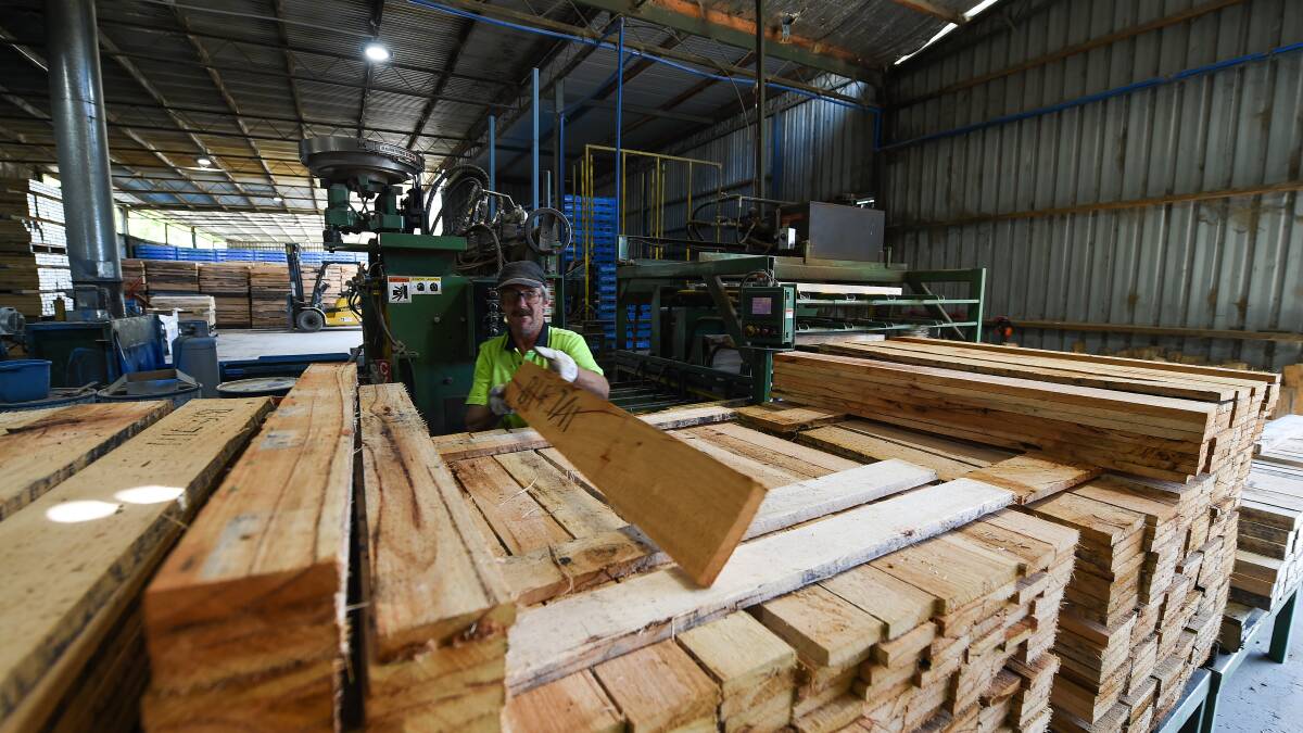 Walkers Sawmill pallet maker Stephen Williams has been working at the plant for around 30 years while his brother Gary has notched up 37 years and is the most experienced employee. Picture by Mark Jesser