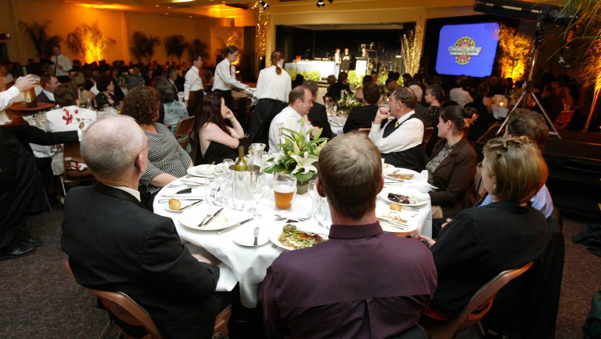 Makeover coming: A business awards function held in the convention wing of the Albury Entertainment Centre.