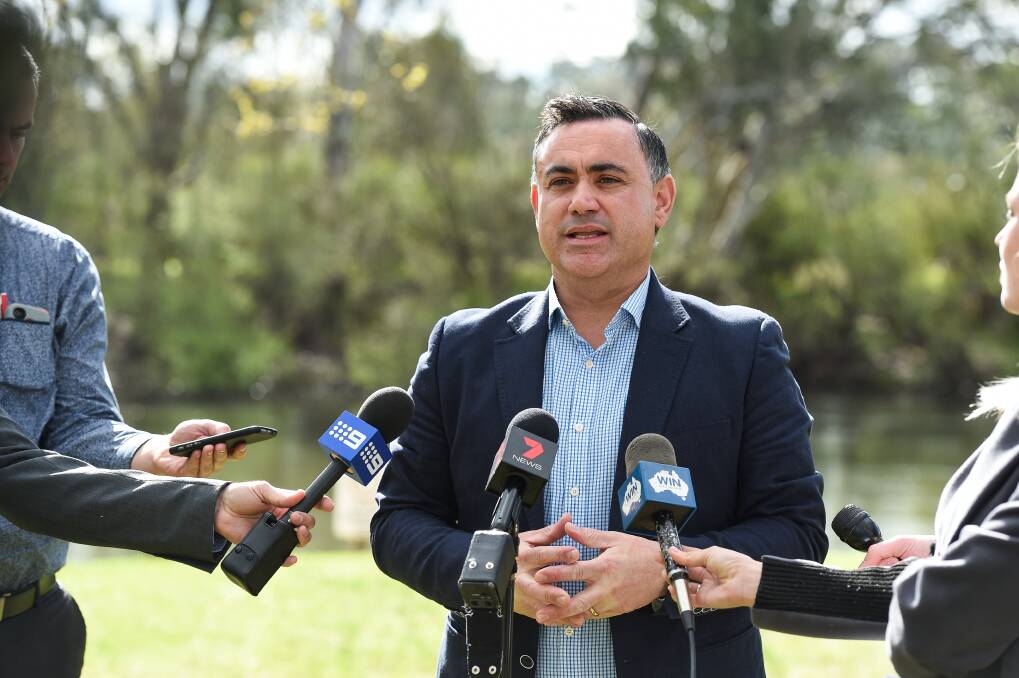 Help on its way: John Barilaro in Albury. He says the government is keen to help NSW retailers that have lost trade due to the container deposit scheme.