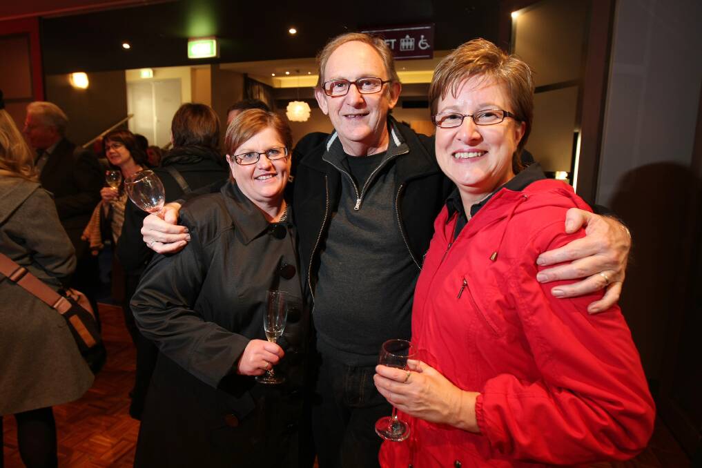 Enjoyable occasion: Peter Batson with wife Julie (left) and long-time Border Mail colleague Leonie Ledwidge at the opening night of the Albury-Wodonga International Film Festival in 2010. 