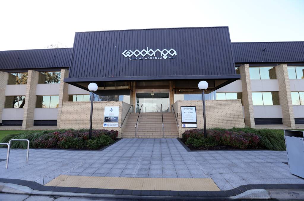 Redesign coming: The southern entrance to Wodonga Council's head office, which faces The Cube. It will be altered to allow for the construction of a new well for a lift which will provide easier access to the reception area.