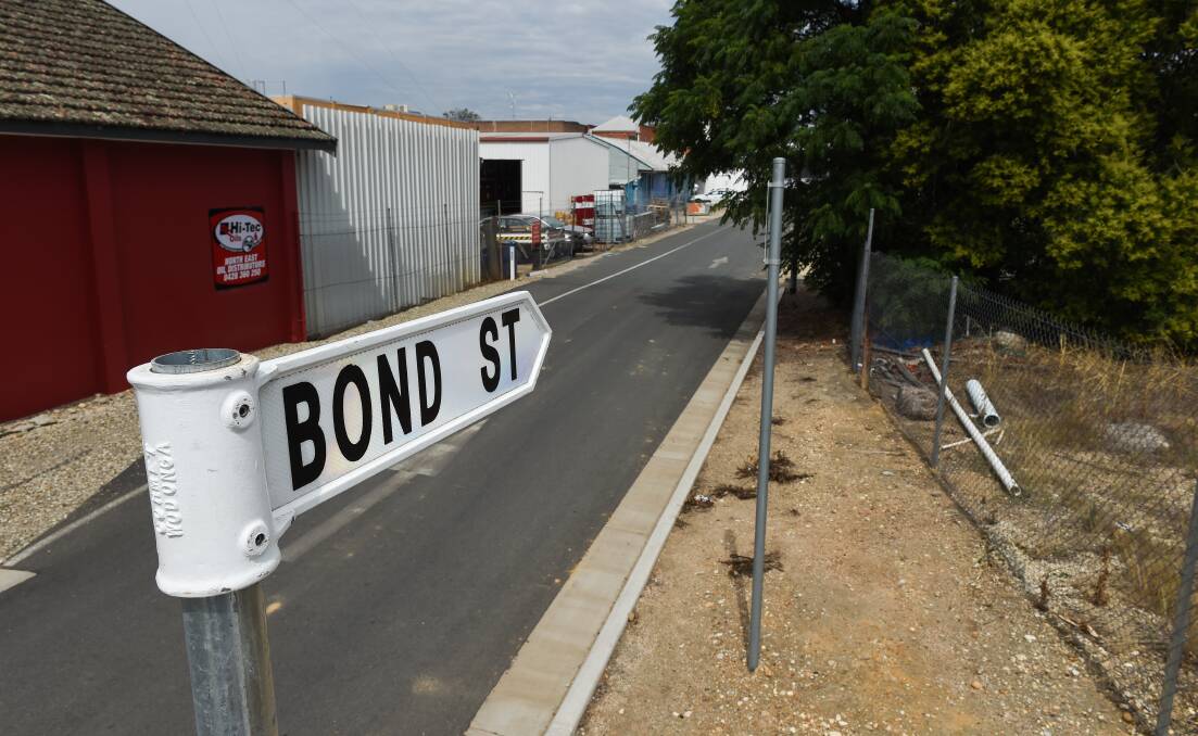 New name: Bond Street, which runs between High Street and the old goods shed in Wodonga, is to be renamed Jack Hore Way to honour one of the city's leaders. Picture: MARK JESSER