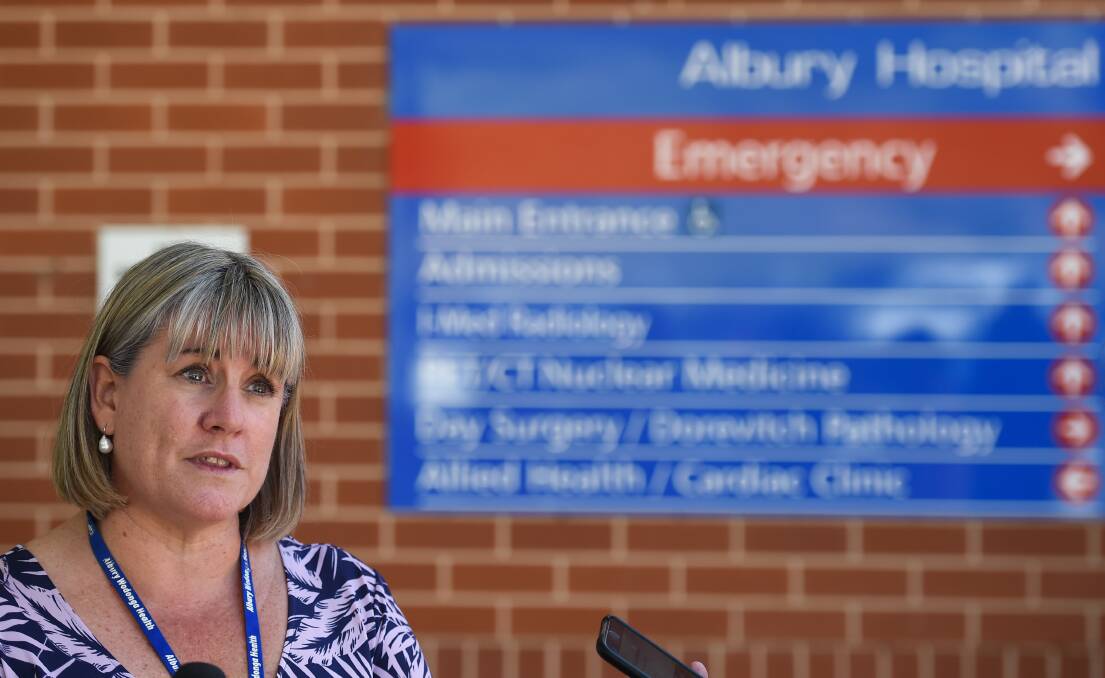 Additional action: Albury Wodonga Health pandemic chief Sally Squire says the team from Border Cleaning are helping add to the extra anti-septic routines being done to tackle coronavirus.