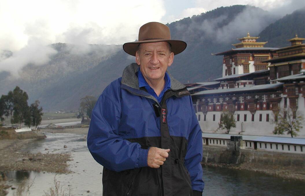 Enjoying the high life: Tim Fischer in Bhutan in 2003. He was part of a friendship group between the Himalayan country and Australia and promoted the kingdom as a happy place. 