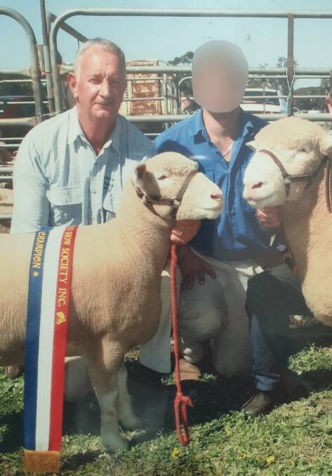 Successful breeder: Ian Gray with one of his prized sheep in a photo supplied to NSW police.