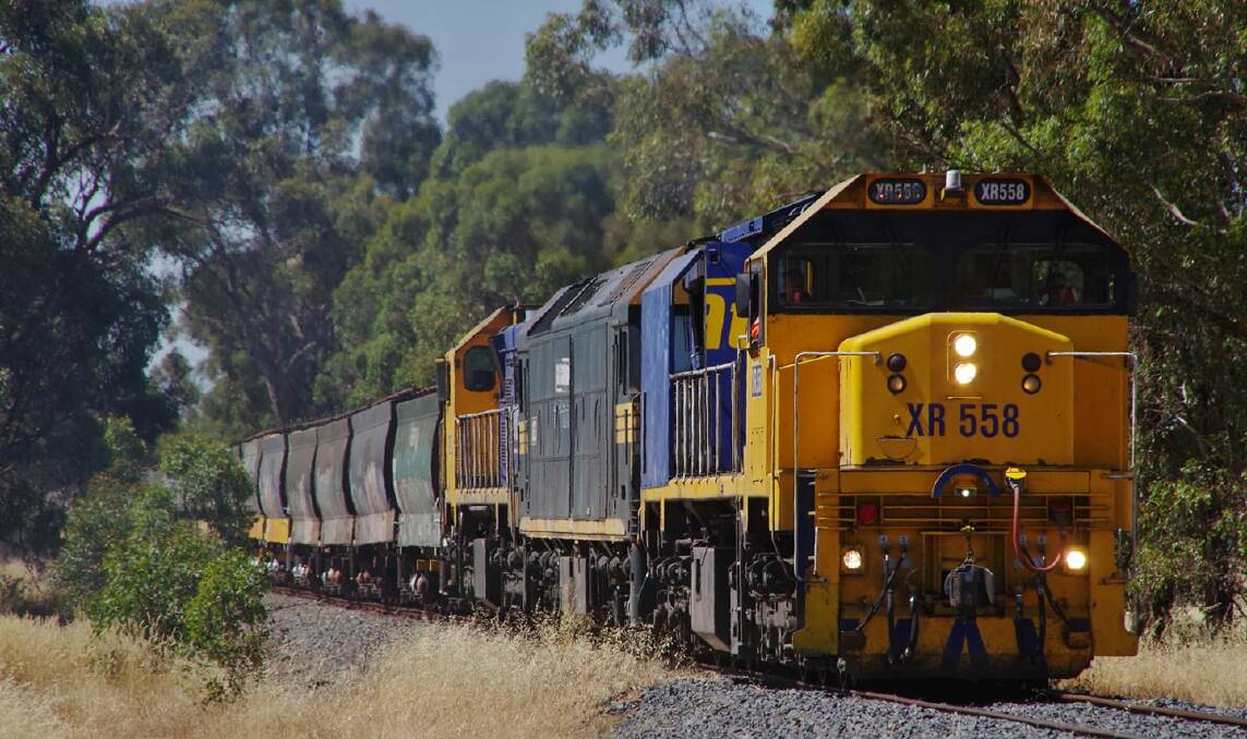 En route: A photograph of the Melbourne-bound grain train taken by train enthusiast Kobey Diamond shortly before trouble struck on Monday afternoon.