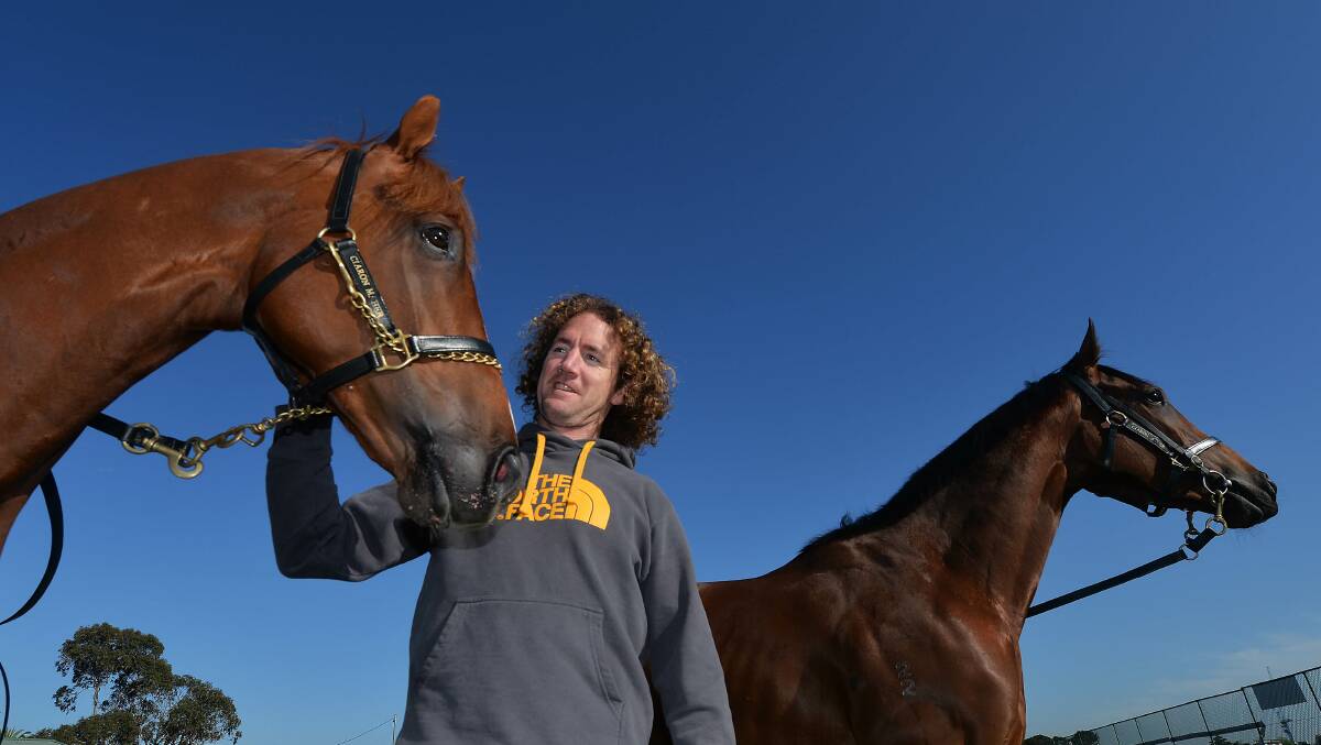 Rotten luck: Ciaron Maher with Jameka (at the rear) who he fell from, resulting in a broken leg that stopped him competing in the Mongol Derby.