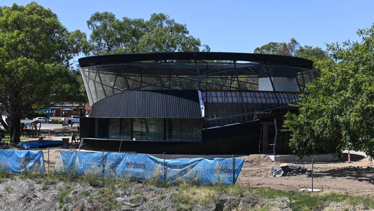 The new visitors' centre under construction in March. It is due to open next month with work now complete on the $4 million project. Picture by Mark Jesser