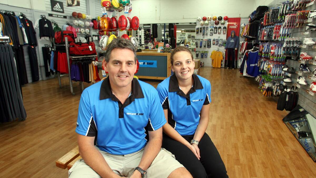 Flashback No.2: Phil Bunn and daughter Jacqui at the time they opened the High Street store under the Sportfirst banner.