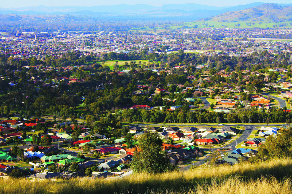 Striking sight: Looking across Wodonga from Federation Hill