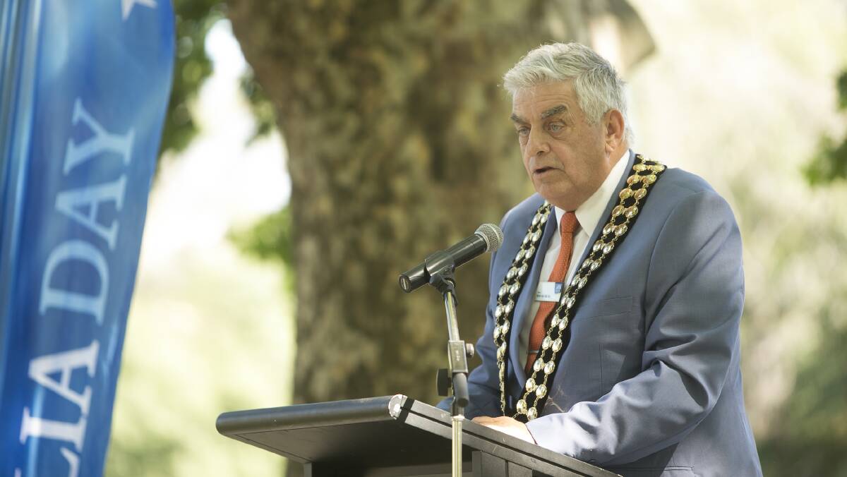 Flashback: As Albury mayor Henk van de Ven presides over Australia Day formalities in 2016. He may seek leadership of the city again if he is returned at September's vote.