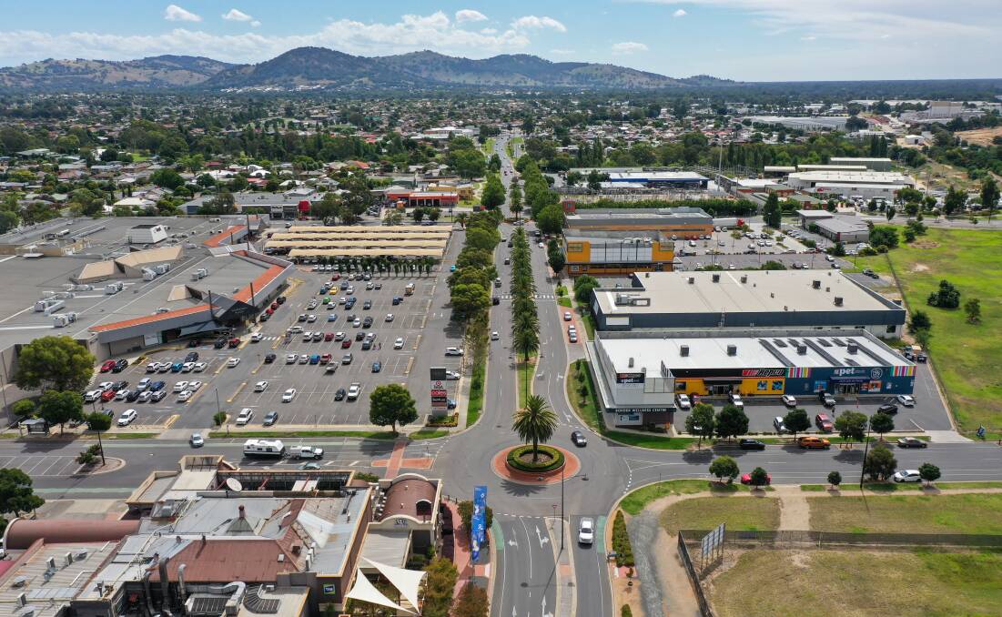 Looking towards west Wodonga along Elgin Boulevard. With seven wards set to be created the big question is how they will appear to ensure a balance of population in each. Picture by Mark Jesser 
