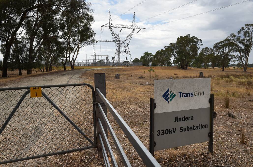 Connection point: The TransGrid substation at Jindera which will have solar energy fed into it from the proposed development of nearby farmland.