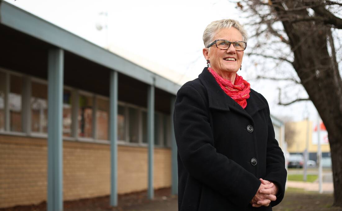 Rewarded: New OAM recipient Alison Kincaid outside the community health centre in Albury which has been a base for her work. Picture: JAMES WILTSHIRE
