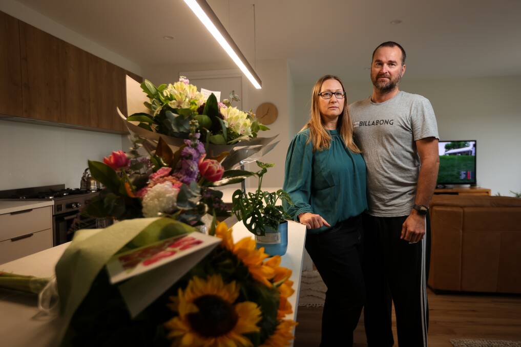 The aunt and uncle of Julia and Ella Ball, Thurgoona's Sharnee and Brett Effting share their family's sorrow. Picture by James Wiltshire