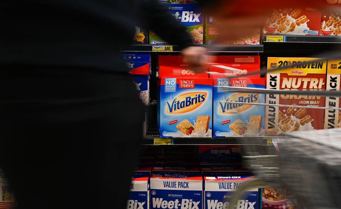 On the shelf: Vita Brits boxes for sale at an Albury supermarket. Picture: MARK JESSER