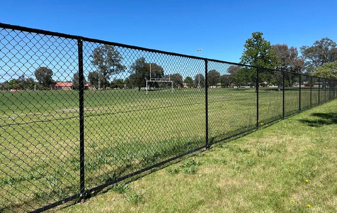 New look: The boundary fence which has been erected around Sarvaas Park prompted questioning from one Albury councillor.