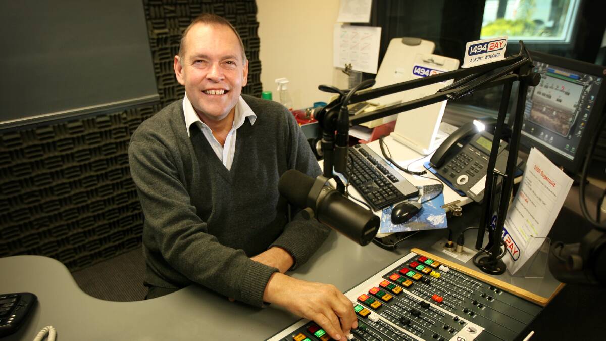 Turning off his mic: Andy Walker will be farewelled on 2AY on Friday. He is pictured here when he rejoined the station in 2010 after having worked interstate.