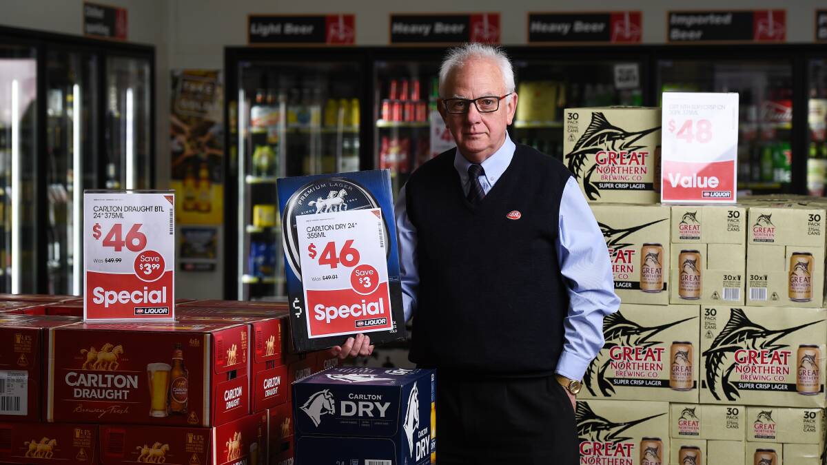 Extra help needed: Bob Mathews at his Jindera supermarket. He would like the NSW government to further a scheme to help traders hurt by the container deposit scheme. 
