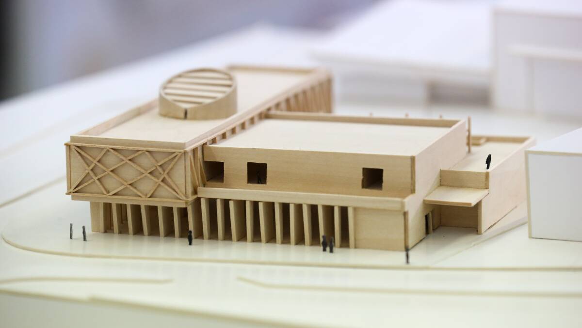 What it will look like: A model of the proposed new Wodonga library-gallery that sits in the existing information hub.