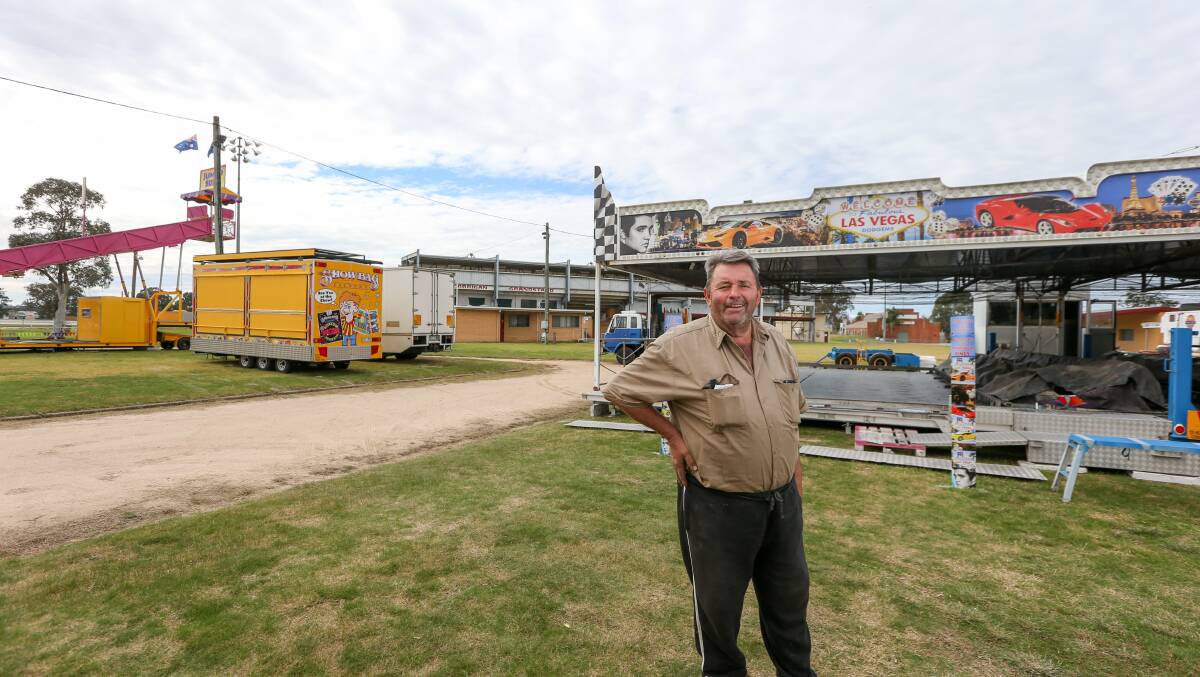 Back: Mr Gardner at Albury Showground where his Fun Fair runs from 10am to 6pm on Saturday and from 10am to 5pm on Sunday as well as next weekend. Picture: TARA TREWHELLA