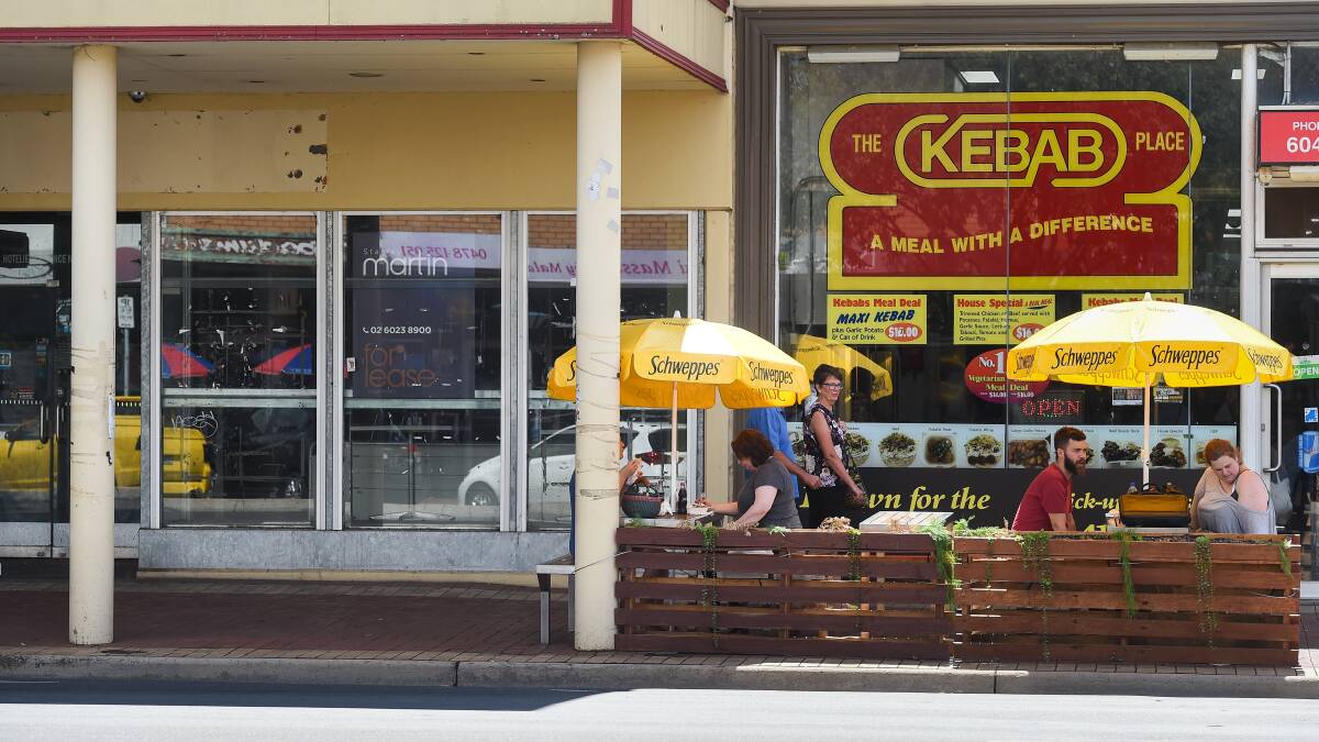 Call for action: Empty shops and outdoor dining areas areas along Dean Street are facets of Albury which need to be improved, councillor Murray King says. Picture: MARK JESSER