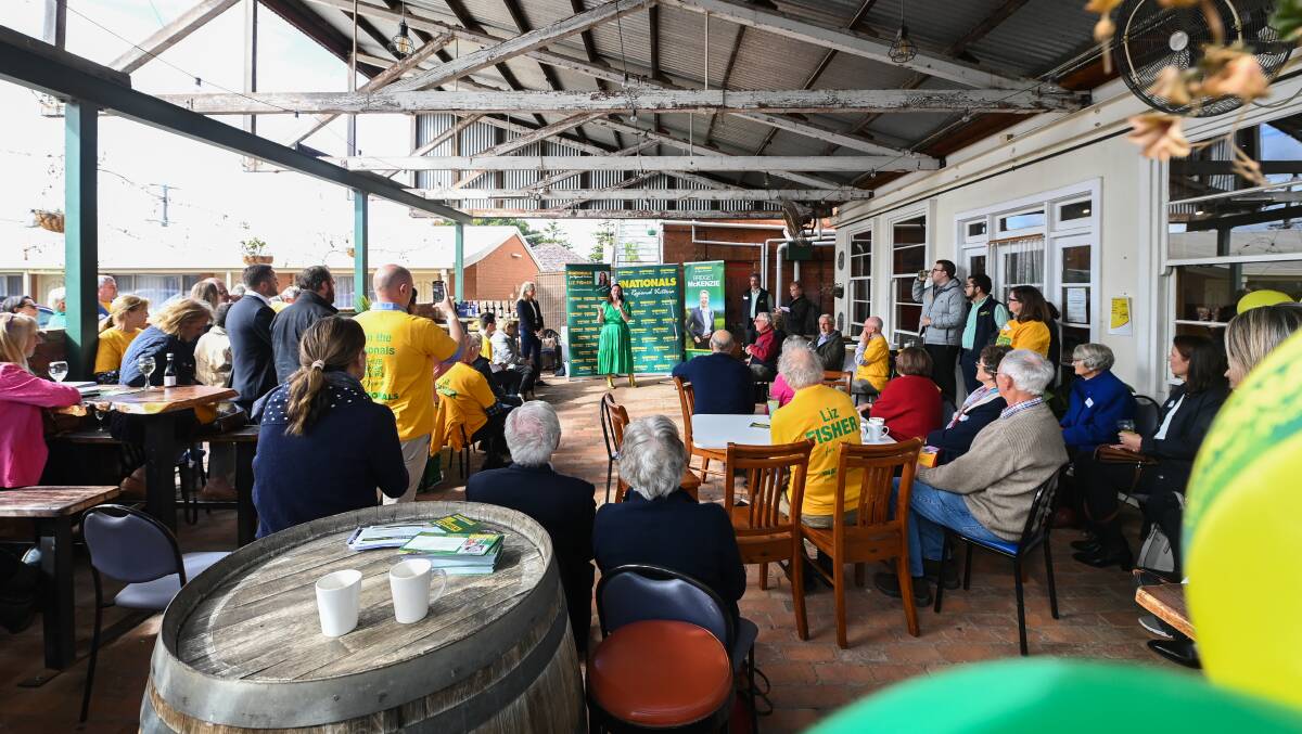 Out the back: The Nationals Indi launch party scene at the rear of the Star Hotel in Rutherglen. The party has not held the seat since 1977 when Mac Holten was the MP.