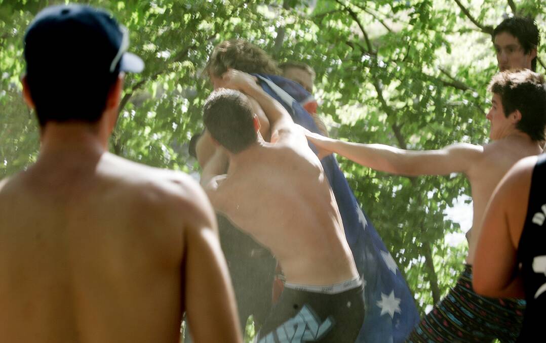 Trigger point: Violence at Noreuil Park on Australia Day 2008 which prompted a council move to ban alcohol consumption in the area on that day after concerns from police.