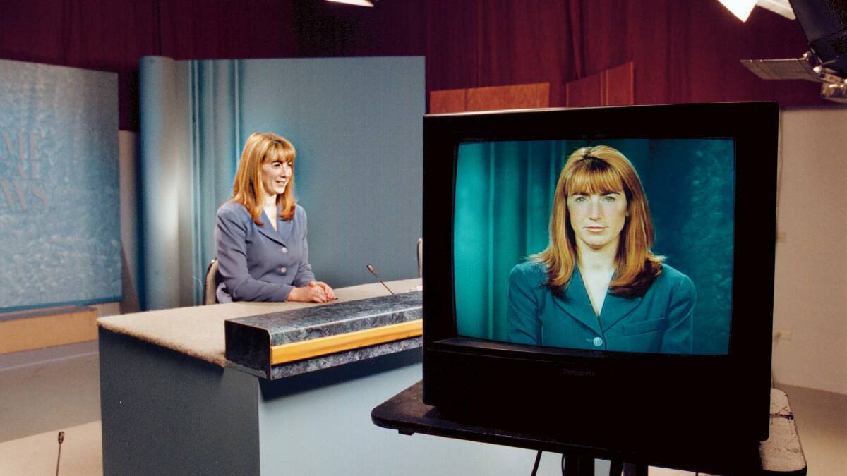Flashback: Kylie King in 1998 as a newsreader and journalist with Prime News. Bulletins aired from the Albury studio until 2011 when they went to Canberra.
