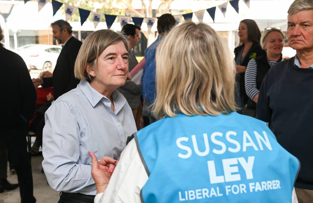 Alice Glachan at Sussan Ley's election launch in 2022. She has declined to comment on her fellow Liberal's views on strip club work for women. Picture by Mark Jesser
