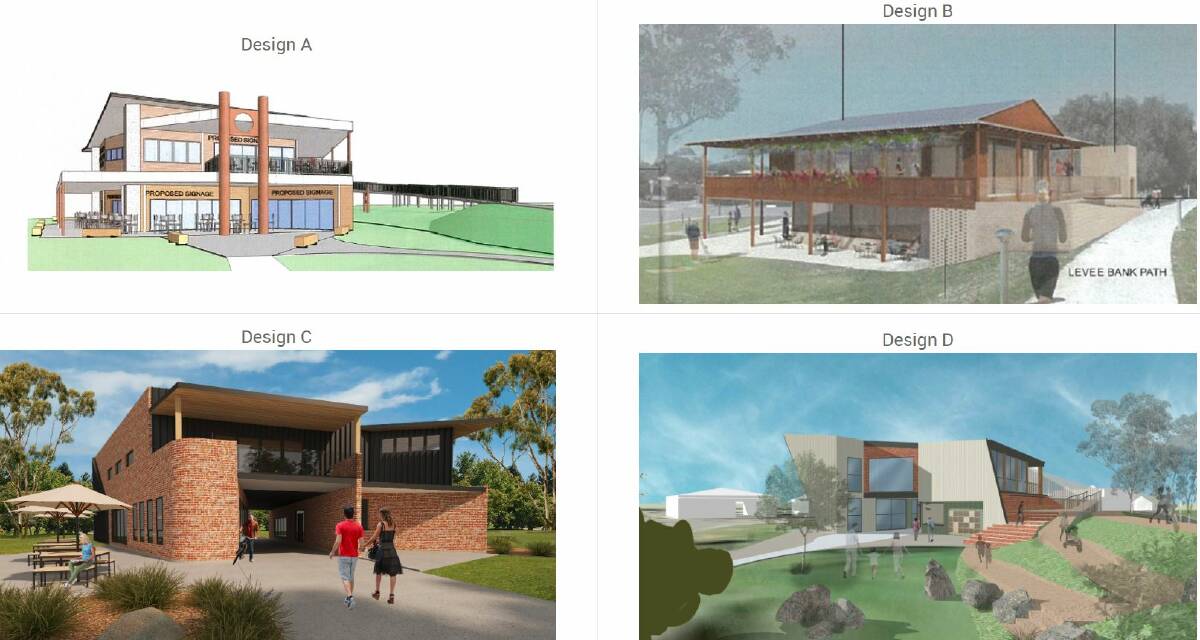 Live options: The four designs in the final running for Tocumwal's new visitor information centre.