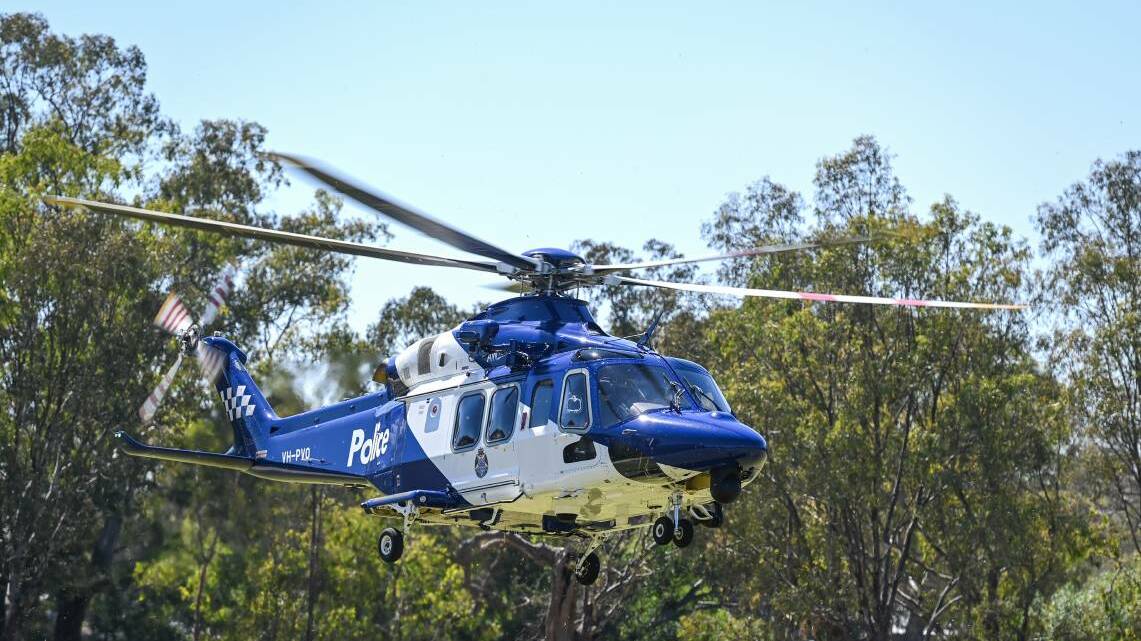 In harness: Police helicopters will be used as part of the operation to stop unwanted NSW residents entering Victoria against COVID regulations.