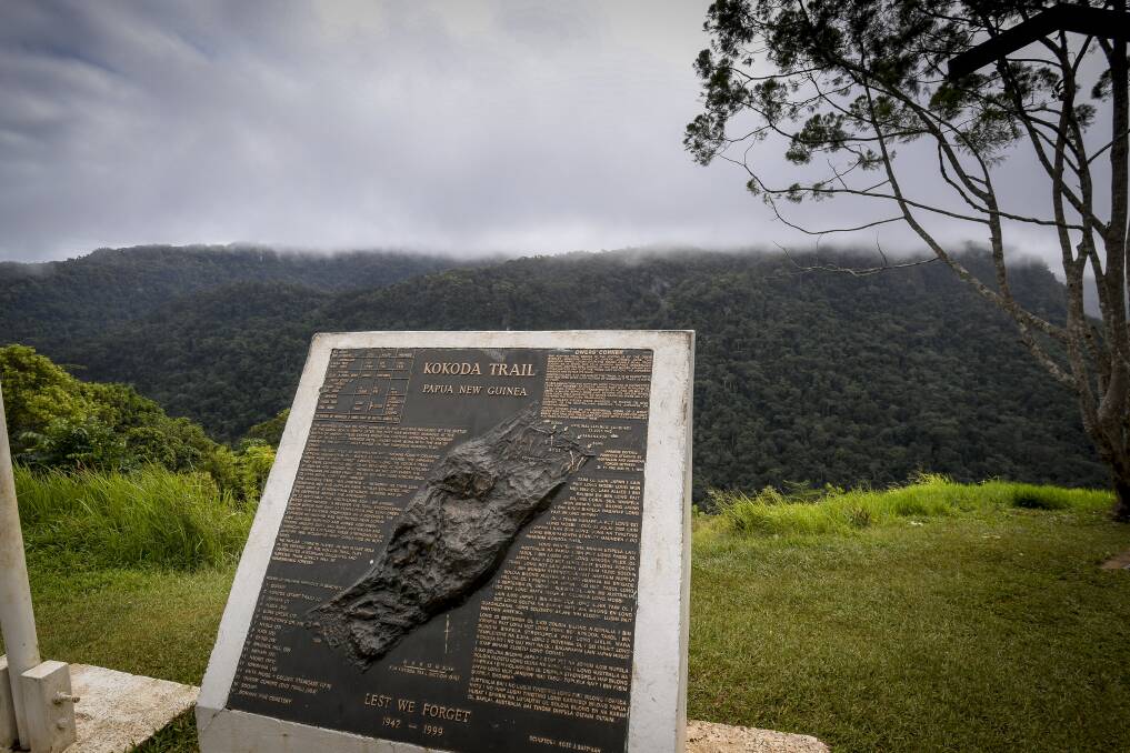 Key point: A plaque at Owers Corner which forms a starting location for those walking the Kokoda Track.