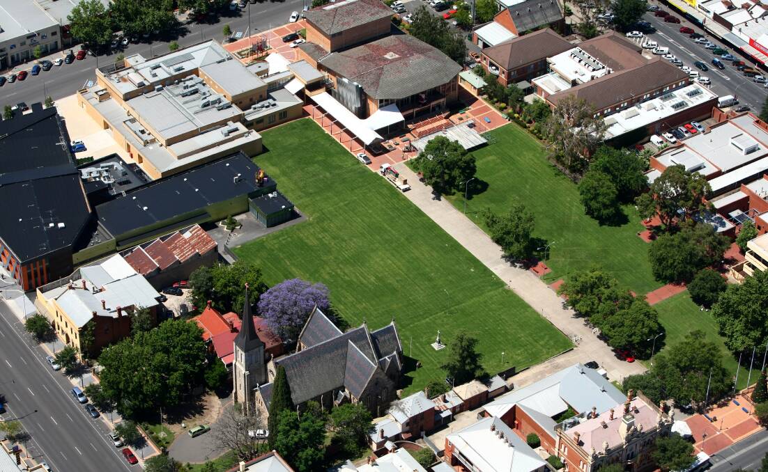 Flashback: How QEII Square appeared from the air in 2010 before the art gallery on the southern fringe was transformed into MAMA.