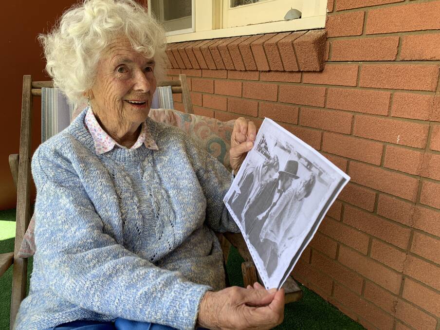 Fond memories: Ros Maddrell, 92, recalls fondly the filming of Ned Kelly at Braidwood in southern NSW in 1969. Picture: TIM THE YOWIE MAN
