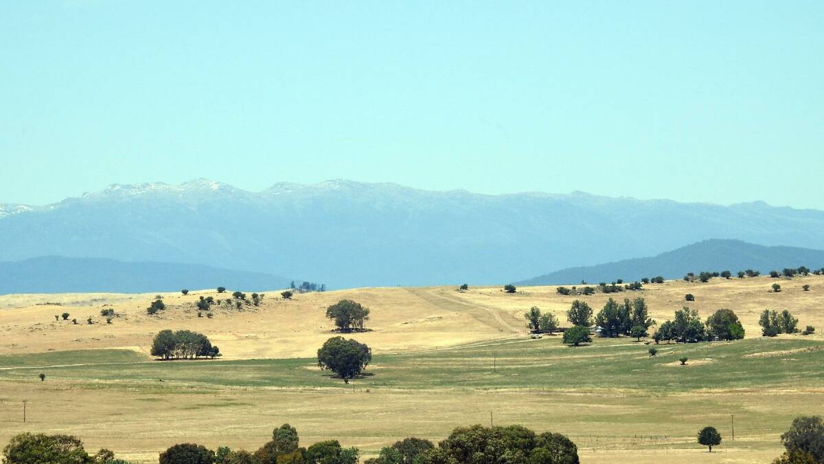Current day: The outlook to Australia's highest mountains from the Upper Murray today.