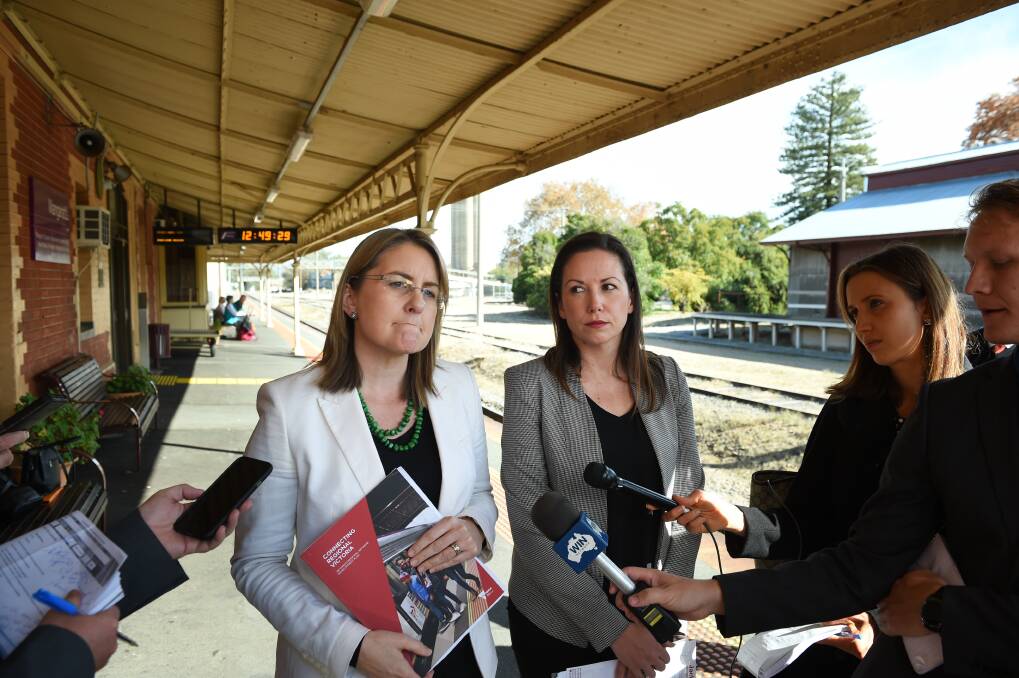 Sign on the rail line: Victorian Transport Minister Jacinta Allan and Labor MP Jaclyn Symes are being urged to commit to ordering trains in the 2019 budget. 