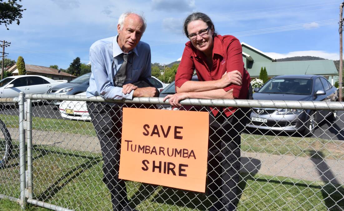 Flashback: Ian Chaffey in 2016 when he was mayor of Tumabrumba Shire with the defunct council's then general manager Kay Whitehead.