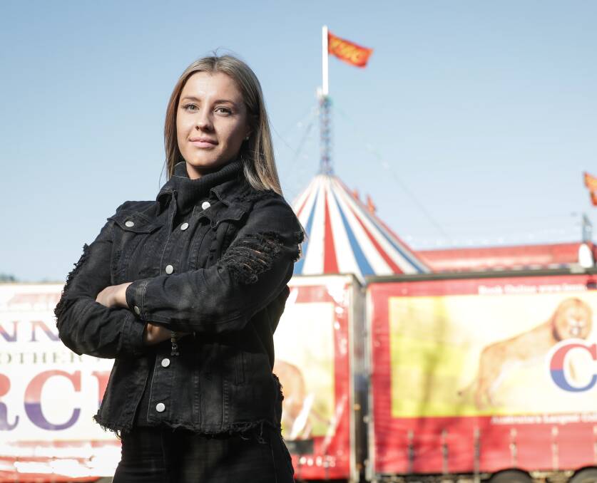 Concerned citizen: Wodonga resident Lauren Ridley has drawn up a petition urging her city's council to no longer host circuses with exotic animals on municipal land. She stresses she is not targetting Lennon Bros circus specifically. Picture: JAMES WILTSHIRE