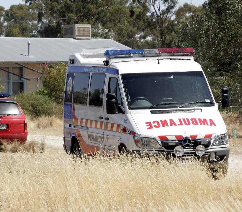 Out on a job: An ambulance in the Chiltern area of Indigo Shire, which has recorded some of the longest waits in Victoria for patients experiencing emergency situations. 