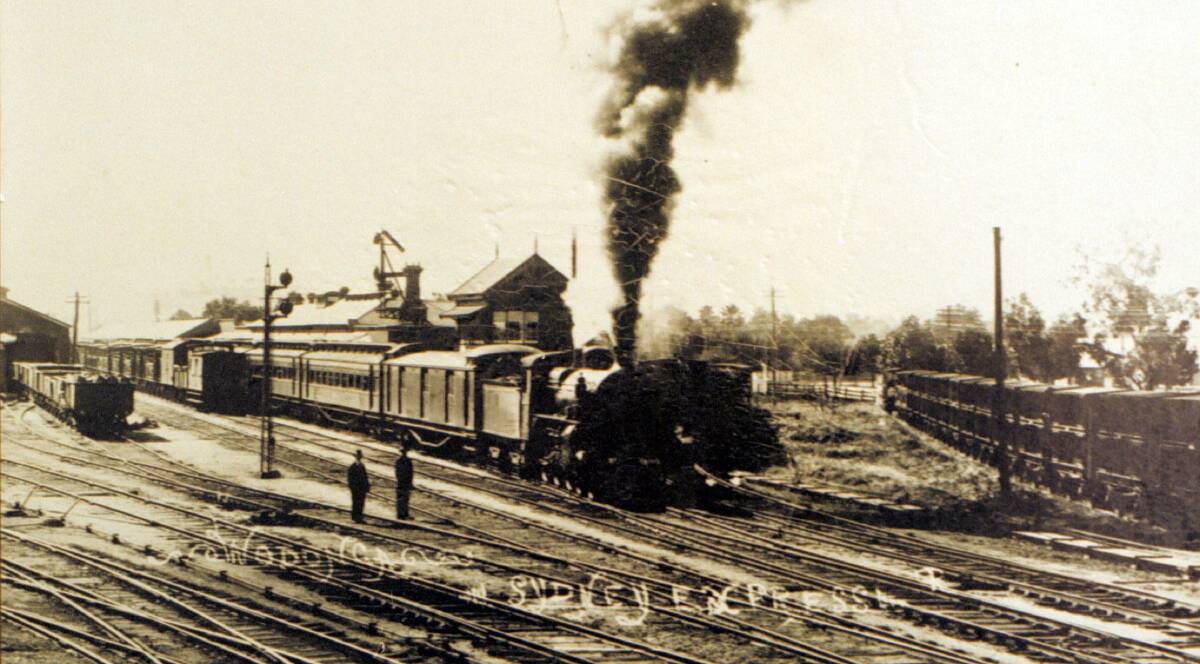 Part of history: A Melbourne-bound train leaves Wodonga station in a circa 1910 photograph. Wodonga Council is planning to spend $200,000 on a project related to the city's history, including the rail aspect.