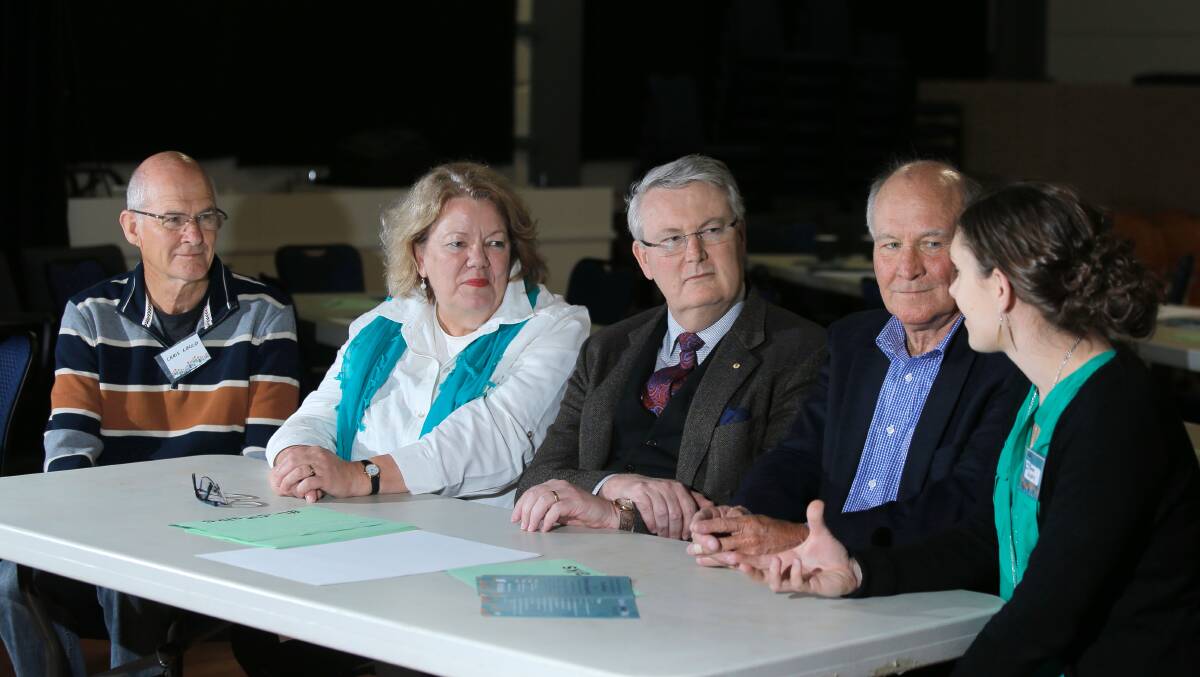 Flashback: Alana Johnson (second from left) at a Voices for Indi discussion in 2014 which included former federal independent MP Tony Windsor. 