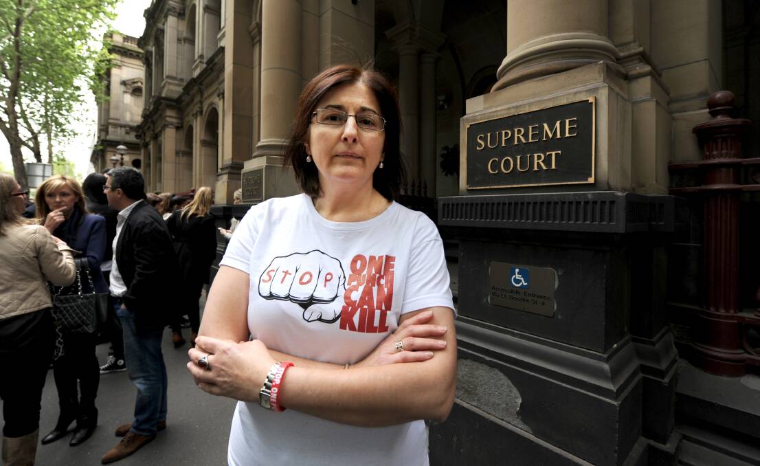 Frustrated: Caterina Politi, the mother of one-punch attack victim David Cassai, has been left angered by corrections system that has allowed her son's killer play football while in jail for manslaughter.
