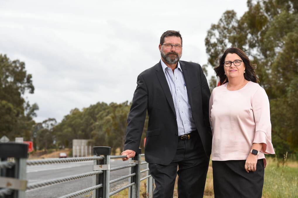 Sceptical: Liberal Party MPs Bill Tilley and Roma Britnell have raised questions over the rollout of wire rope barriers along the Hume Freeway. Picture: MARK JESSER