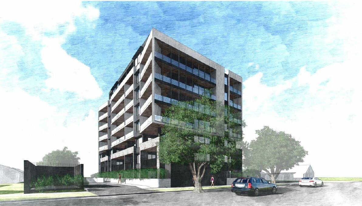 Going up: An artistic impression of how a new block of flats on the corner of Hume and Olive streets in Albury will appear when completed.